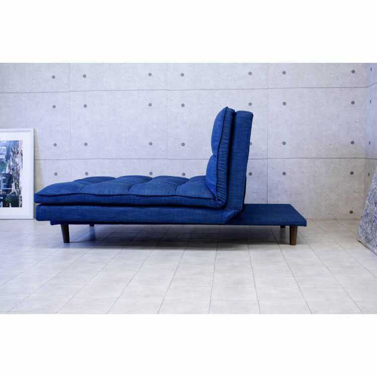 カジュアルな布製ソファーベッド｜幅183cmブルー青色・SF-3856