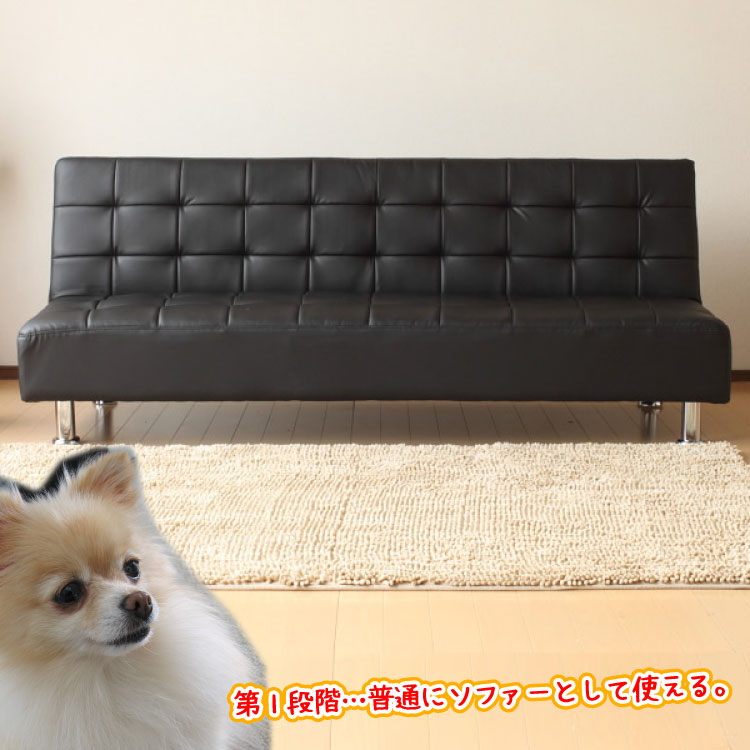 新品送料込_黒ソファベッド ソファーベッド ソファベッド ソファーベッド エア レザー張り セパレートタイプ