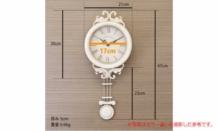 CL-2308 素敵なアンティーク調の壁掛け振り子時計ブロンズ色のサイズ詳細画像