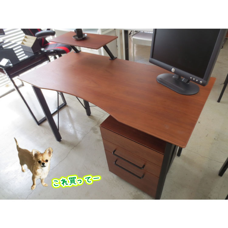 天然木ウォールナット製パソコンデスク｜120cmブラウンDE-1567